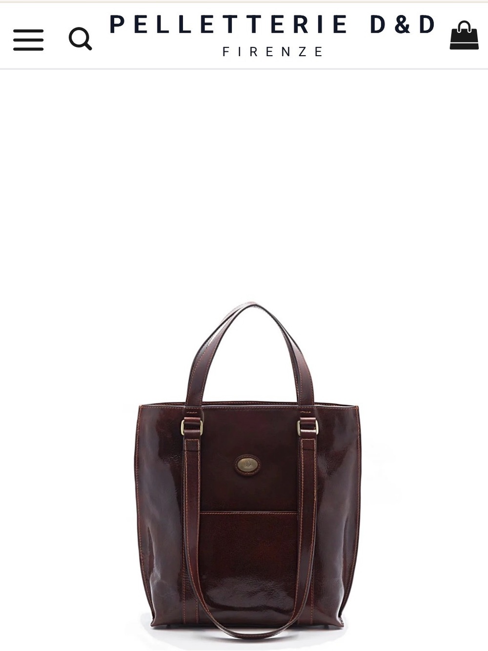 Tuscan Leather Dark Brown Leather Tote with Sailboat Emblem